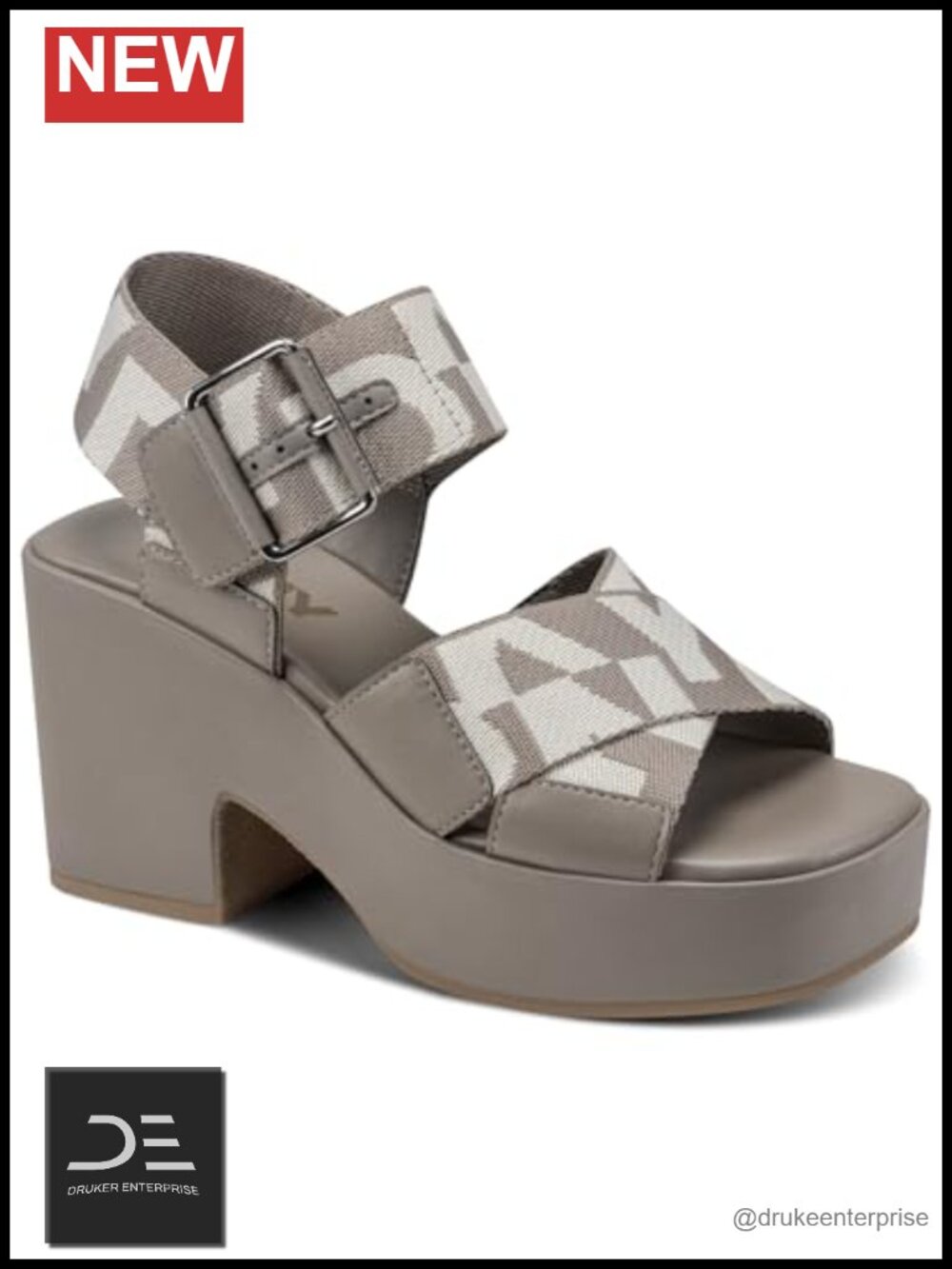 Women Strappy Platform Block Heel Sandals Ankle Strap Buckle Casual